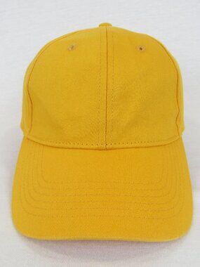 Big X Men's Yellow Cap Hook & Loop Strap Closure Solid Adjustable 100% Cotton